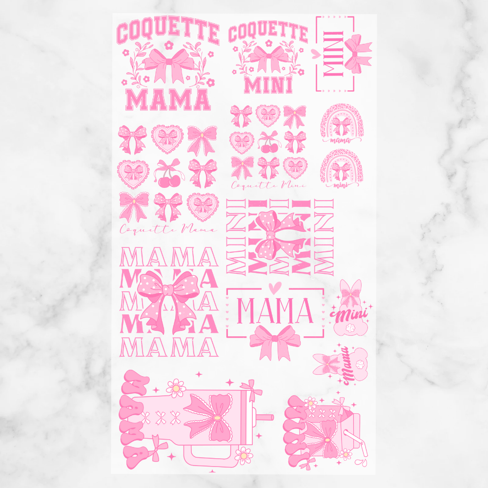 Coquette Mama Mini DTF Metre Themed Sheet