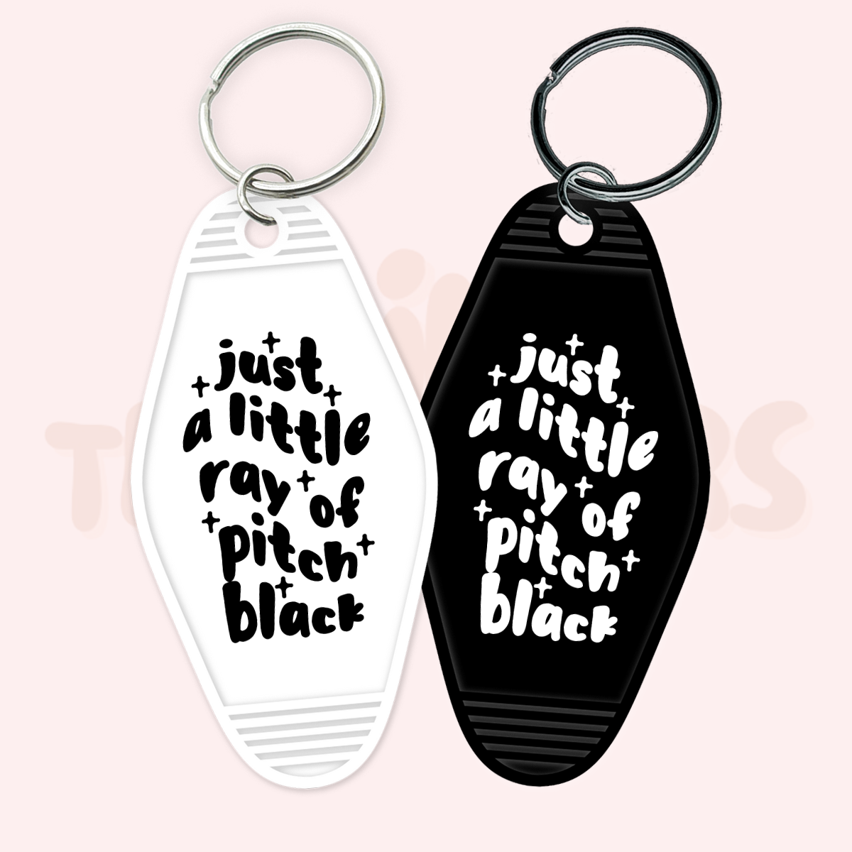 Just a Ray of Pitch Black UV DTF Motel Keychain Transfer