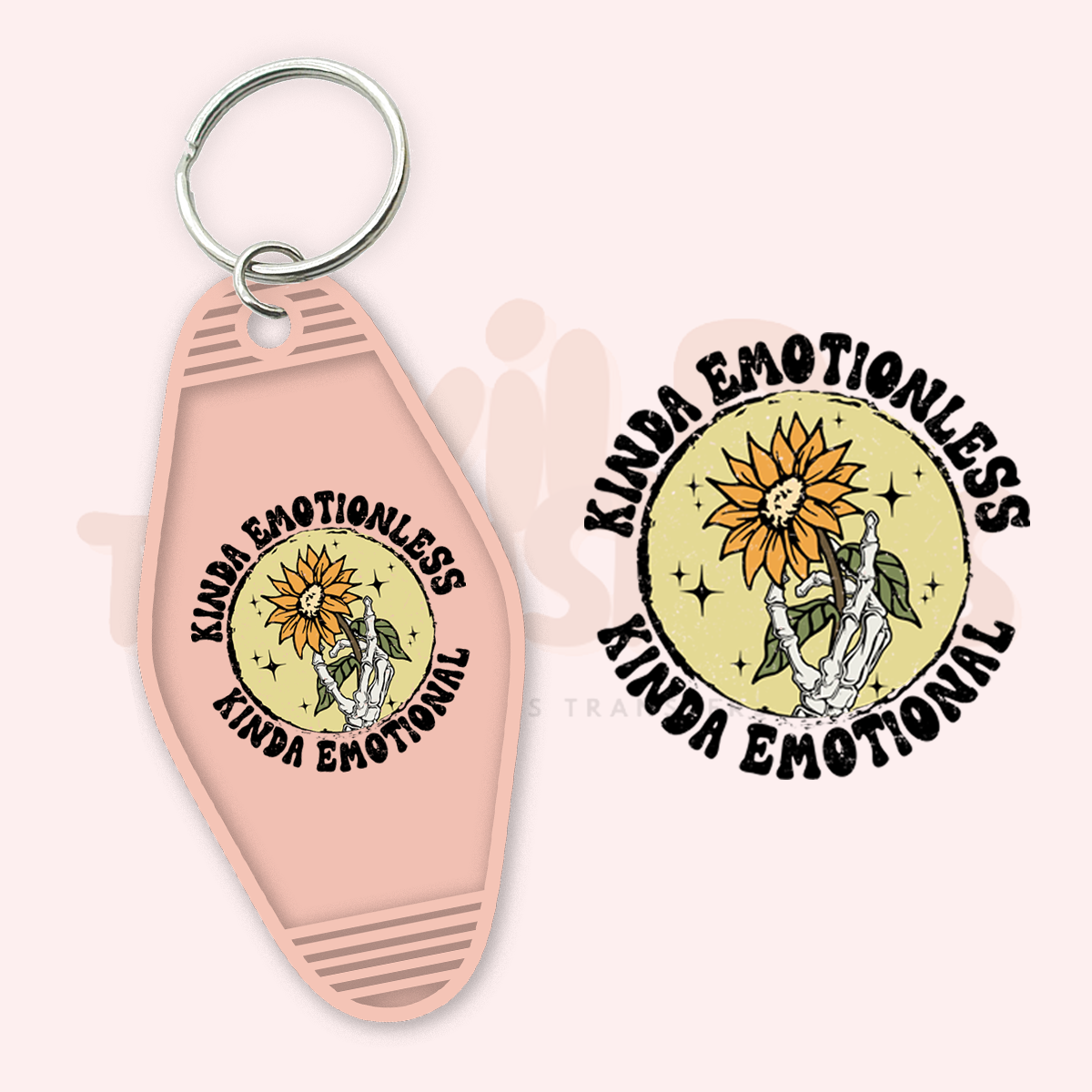 Kinda Emotionless UV DTF Motel Keychain Transfer