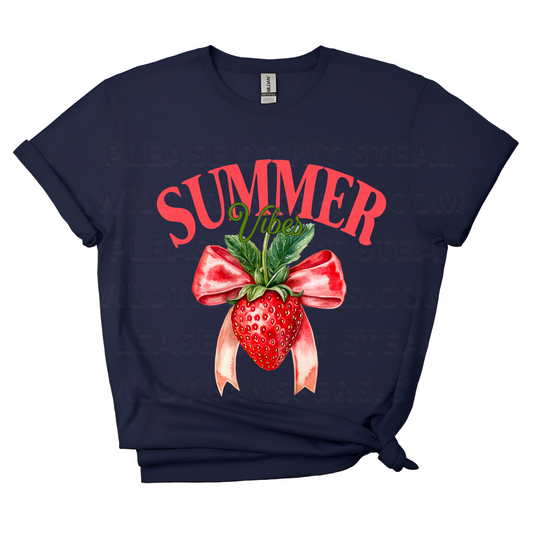 Summer Vibes Coquette Strawberry DTF Transfer