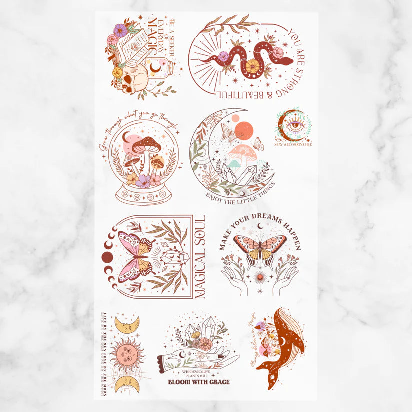 Boho/Celestial DTF Metre Themed Sheet