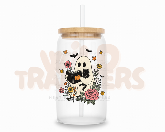 Bookish Ghost and Kitty UV DTF Single Transfer