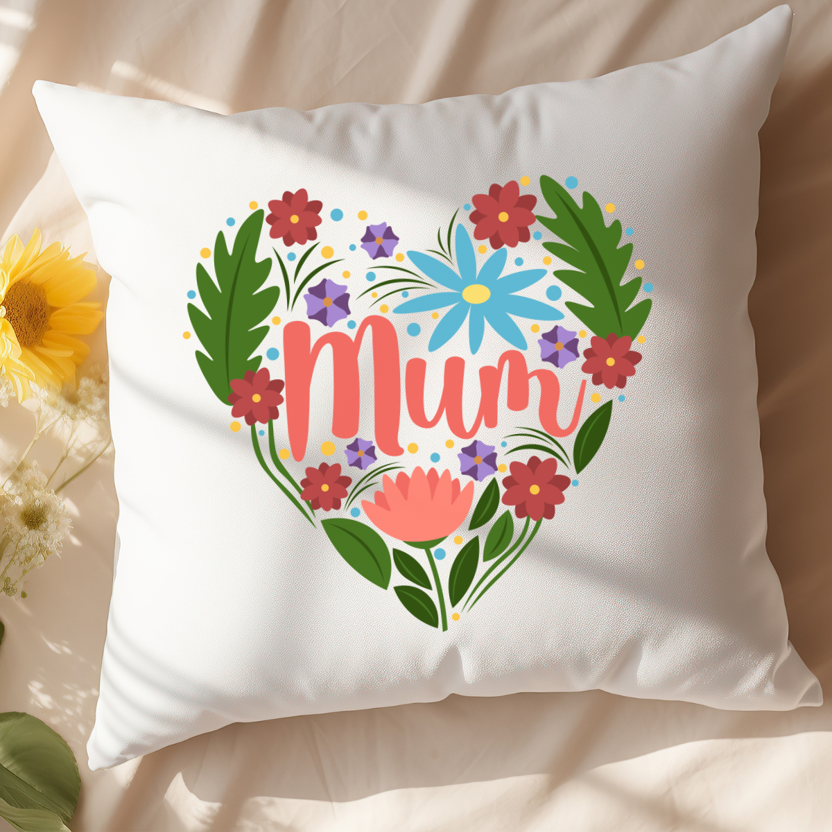 Floral Mum Heart Mama DTF Transfer Wild Transfers