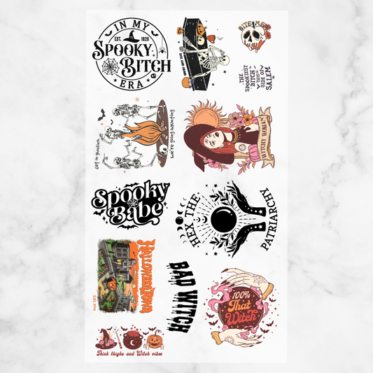Spooky/Witchy DTF Themed Sheet - 56 x 100cm Wild Transfers