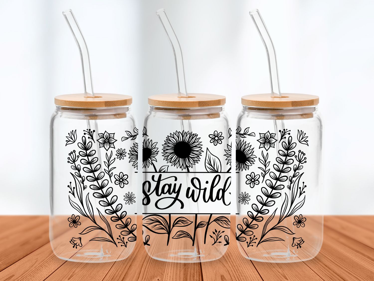 Stay Wild Florals UV DTF 16oz Wrap Wild Transfers