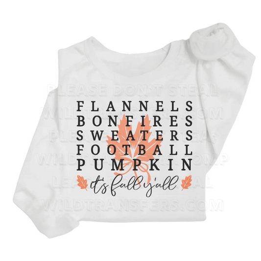 Autumn Checklist DTF Transfer