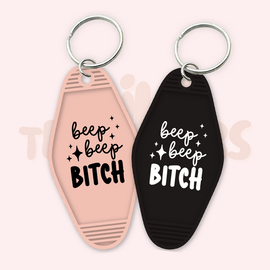 Beep Beep Bitch UV DTF Motel Keychain Transfer