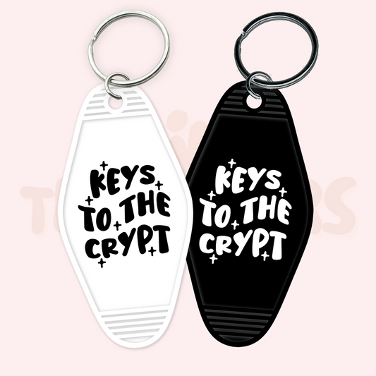 Keys to the Crypt UV DTF Motel Keychain Transfer