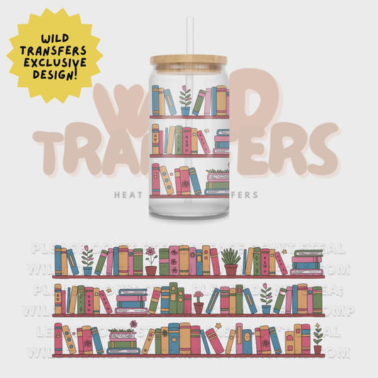 Bookish Shelves Double Sided UV DTF 16oz Wrap