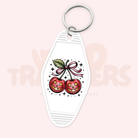 Pumpkin Cherries UV DTF Motel Keychain Transfer